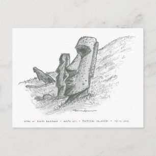 Moai, Paaseiland, Chili Briefkaart