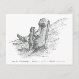 Moai, Paaseiland, Chili Briefkaart