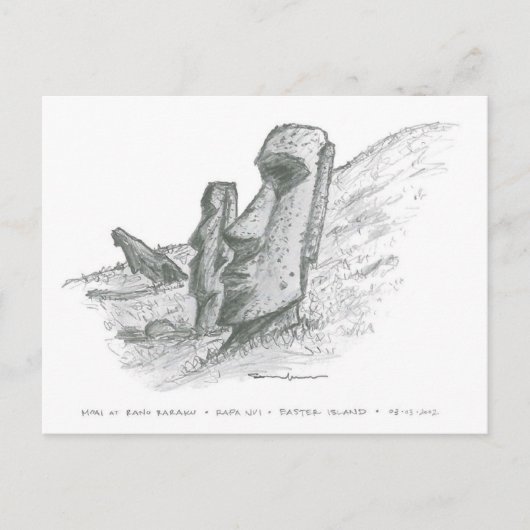 Moai, Paaseiland, Chili Briefkaart (Voorkant)