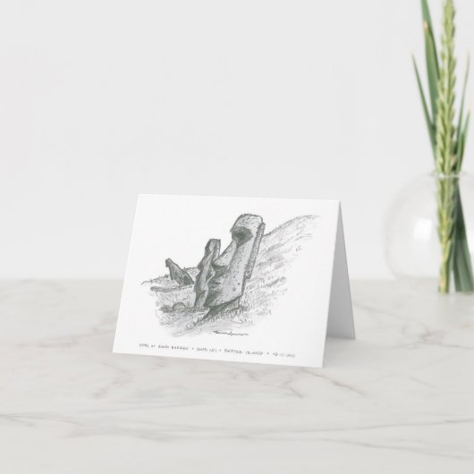 Moai, Paaseiland, Chili Kaart (Voorkant)