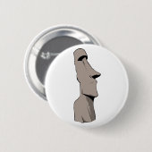 Moai (Paaseiland) Ronde Button 5,7 Cm (Voorkant /achterkant)
