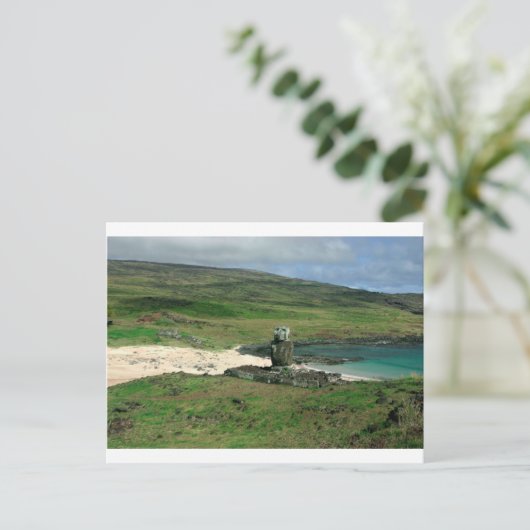 Moai standbeeld Anakena Beach Rapa Nui Paaseiland Briefkaart (Staand voorkant)