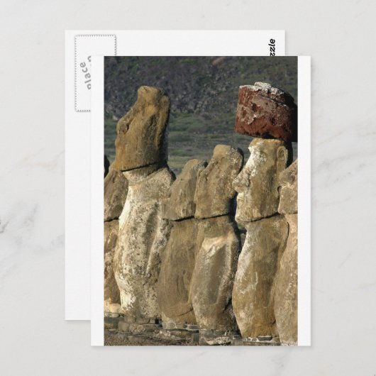 Moai standbeelden op Rapa Nui (Paaseiland) Briefkaart (Voorkant / Achterkant)