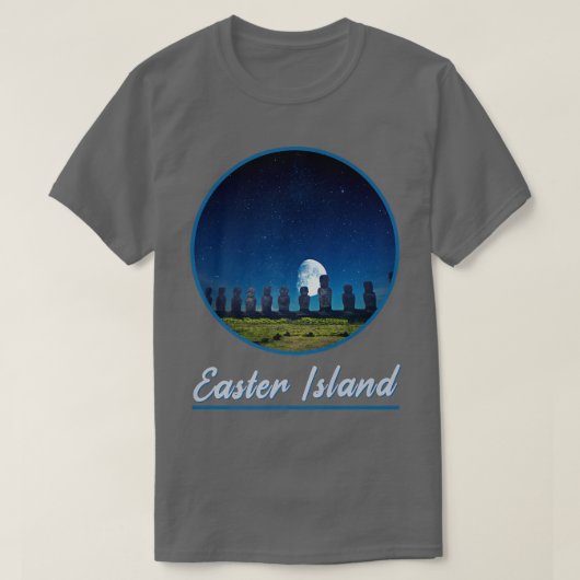 Moai Statue Easter Island At Night Easter Island P T-shirt (Design voorkant)