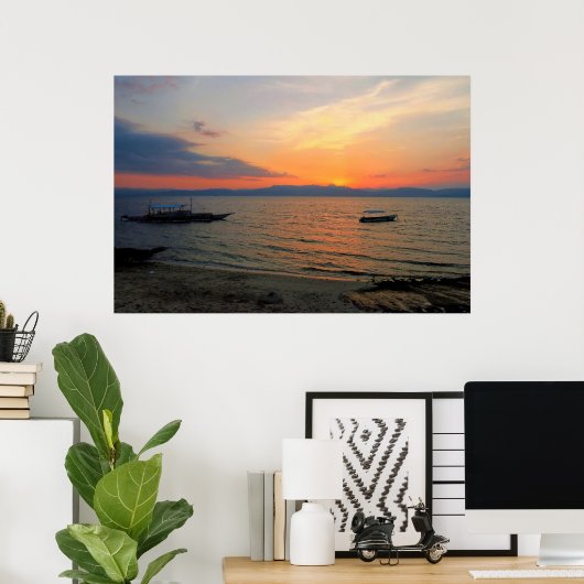 Moalboal Sunset Poster (Thuiskantoor)