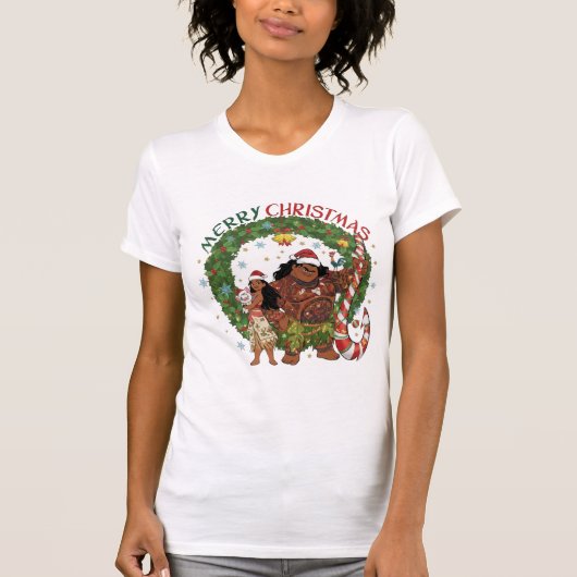 Moana & Maui Merry Christmas T-Shirt | Holiday Adv (Voorkant)