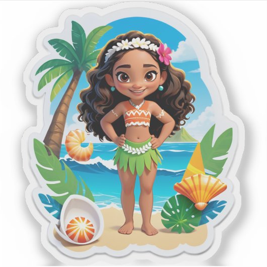 Moana’s Island Birthday Vibes! Sticker (Voorkant)