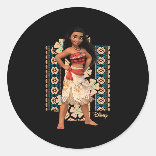 Moana Sinaasappel en blauw Ronde Sticker (Voorkant)