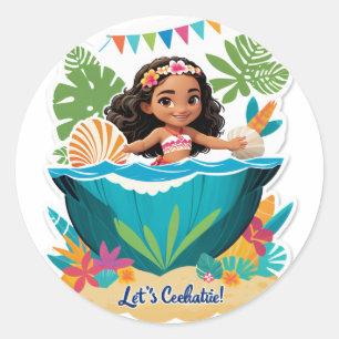 Moana's Eiland Verjaardagsvibes! Ronde Sticker