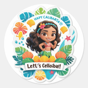 Moana's Eiland Verjaardagsvibes Ronde Sticker