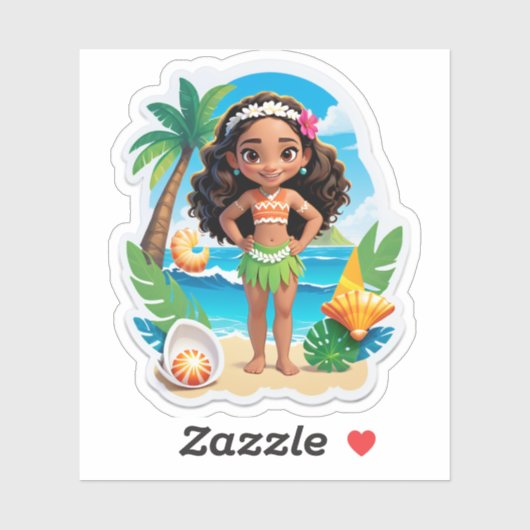 Moana's Eiland Verjaardagsvibes! Sticker (Vel)