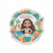 Moana's Eiland Verjaardagsvibes! Sticker (Voorkant)