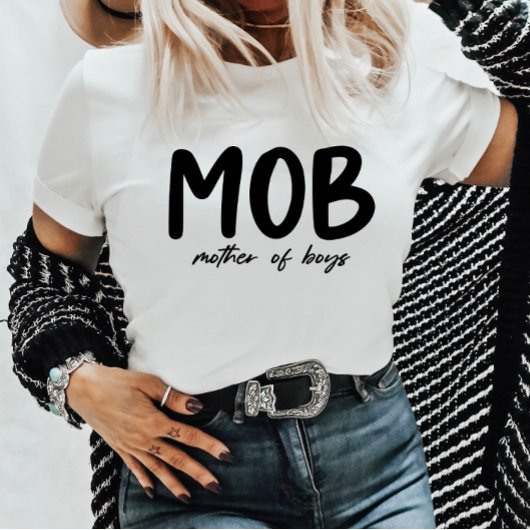 MOB-moeder van de boeien Minimale Moederdag T-shirt