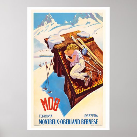 MOB Montreux Oberland Bernois Swiss Railway Poster (Voorkant)