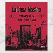 Mob Theme Party Wijn Etiket (Enkel label)