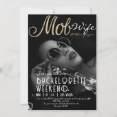 Mob Vrouw & Champagne Zwart Bach Bachelorette Part Kaart (Voorkant)