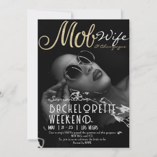 Mob Vrouw & Champagne Zwart Bach Bachelorette Part Kaart