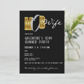 Mob Vrouw & Cocktail Galentines Diner Brunch Party Kaart (Staand voorkant)