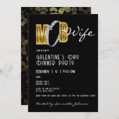 Mob Vrouw & Cocktail Galentines Diner Brunch Party Kaart (Voorkant / Achterkant)