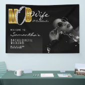 Mob Vrouw & Cocktails Zwart Bach Vrijgezellenfeest Spandoek (Beurs)