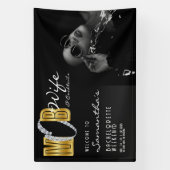 Mob Vrouw & Cocktails Zwart Bach Vrijgezellenfeest Spandoek (Verticaal)