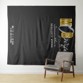 Mob Vrouw Martini Zwart Bachelorette Party Achterg Wandkleed (In Situ (horizontaal))