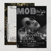 Mob Vrouw & Tequila Zwart Bach Vrijgezellenfeest Kaart (Voorkant / Achterkant)