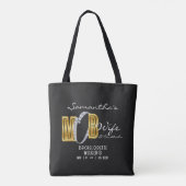 Mob Wife & Cocktails Zwarte Bach Bruiloft Feestje Tote Bag (Achterkant)