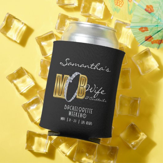 Mob Wife & Cocktails Zwarte Bach Vrijgezellenfeest Blikjeskoeler (Insitu Zomer)