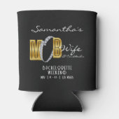 Mob Wife & Cocktails Zwarte Bach Vrijgezellenfeest Blikjeskoeler (Achterkant)