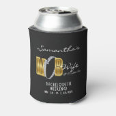 Mob Wife & Cocktails Zwarte Bach Vrijgezellenfeest Blikjeskoeler (Blikje Achterkant)