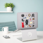 Mob Wife Esthetische Stickers | Journal Stickers (Laptop op bureau)