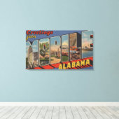 Mobiel, Alabama - Grote Letter-scènes Canvas Afdruk (Insitu (Houten vloer))