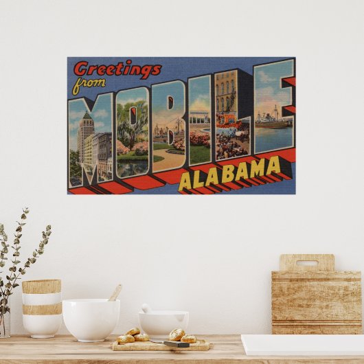 Mobiel, Alabama - Grote Letter-scènes Poster (Keuken)