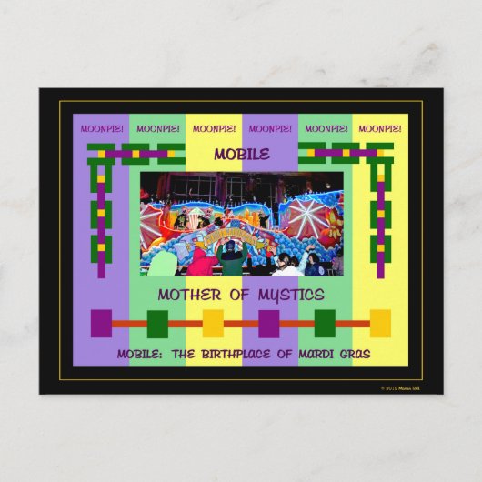 Mobiel: De geboorte van Mardi Gras Briefkaart (Voorkant)