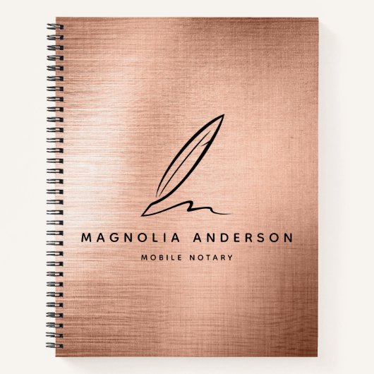 Mobiel edelmetalen Roos met goudpenseel Notitieboek (Voorkant)