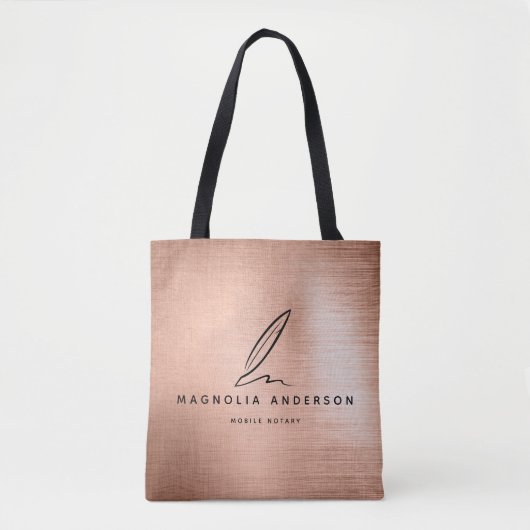 Mobiel edelmetalen Roos met goudpenseel Tote Bag (Voorkant)