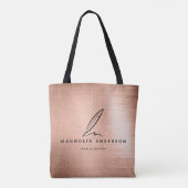 Mobiel edelmetalen Roos met goudpenseel Tote Bag (Achterkant)
