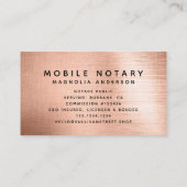 Mobiel edelmetalen Roos met goudpenseel Visitekaartje (Achterkant)