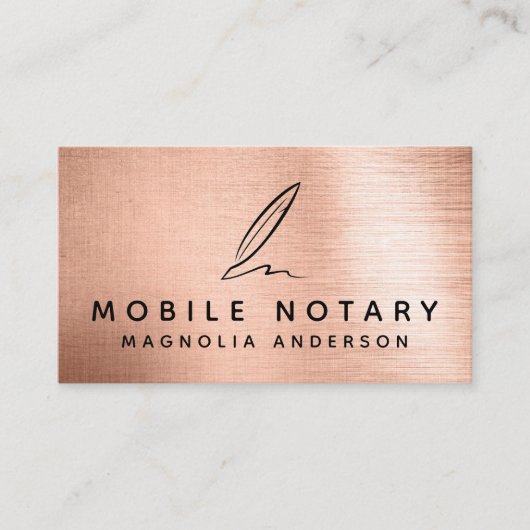 Mobiel edelmetalen Roos met goudpenseel Visitekaartje (Voorkant)