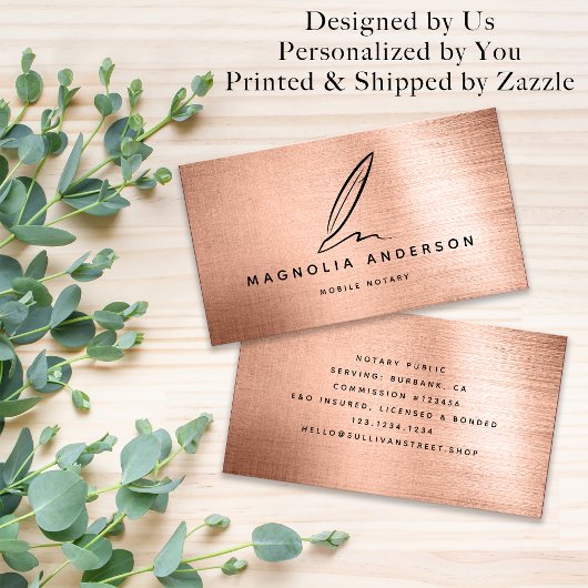 Mobiel edelmetalen Roos met goudpenseel Visitekaartje