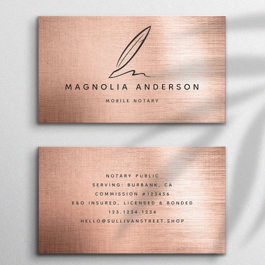 Mobiel edelmetalen Roos met goudpenseel Visitekaartje