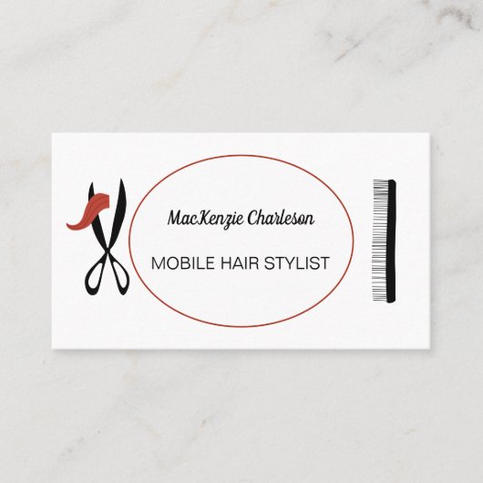 Mobiel haar Stylist of Hairdresser Visitekaartje (Voorkant)