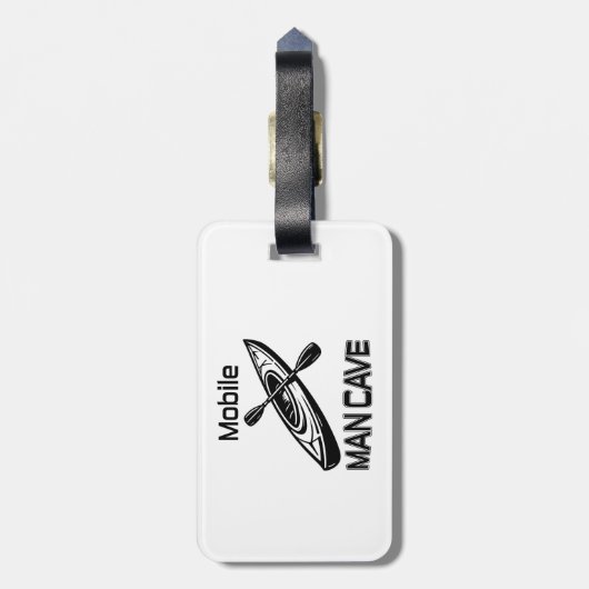 Mobiel Man Cave Kayak Bagagelabel (Achterkant verticaal)