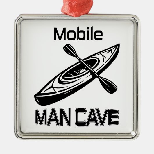 Mobiel Man Cave Kayak Metalen Ornament (Voorkant)