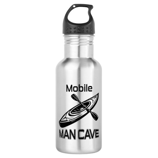 Mobiel Man Cave Kayak Waterfles (Voorkant)