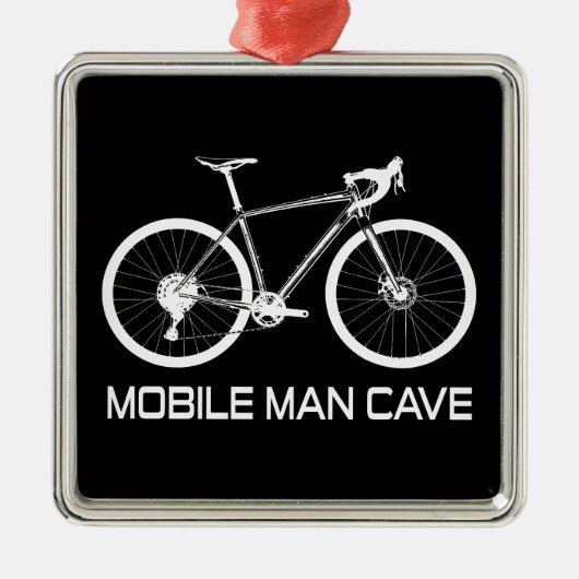 Mobiel Man grotfiets Metalen Ornament (Voorkant)