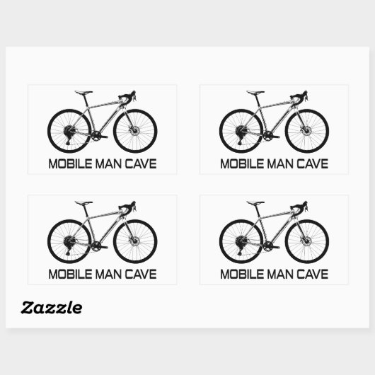 Mobiel Man grotfiets Rechthoekige Sticker (Vel)