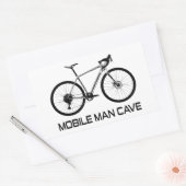 Mobiel Man grotfiets Rechthoekige Sticker (Envelop)