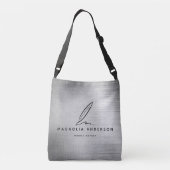 Mobiel neutraal kwarteltje, geborsteld metaal crossbody tas (Achterkant)